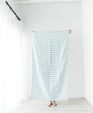 Oversized Turkish Towel - Aqua
