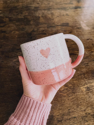 Heart Speckled Ceramic Mug
