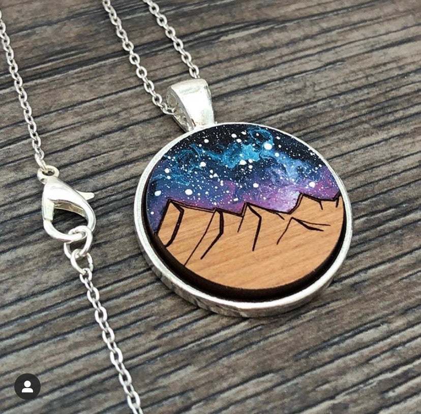 Galaxy Wooden Necklace