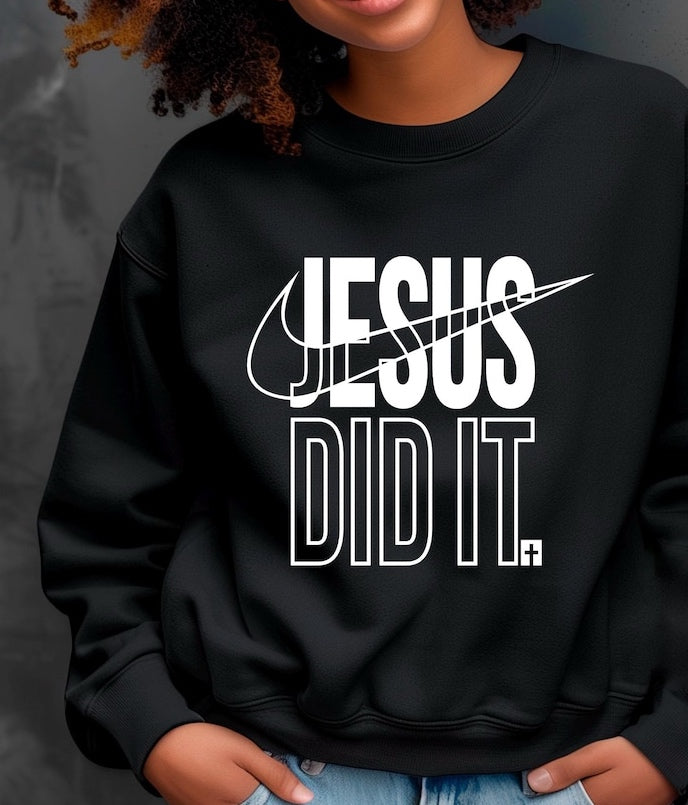 Jesus Did It Crewneck Black