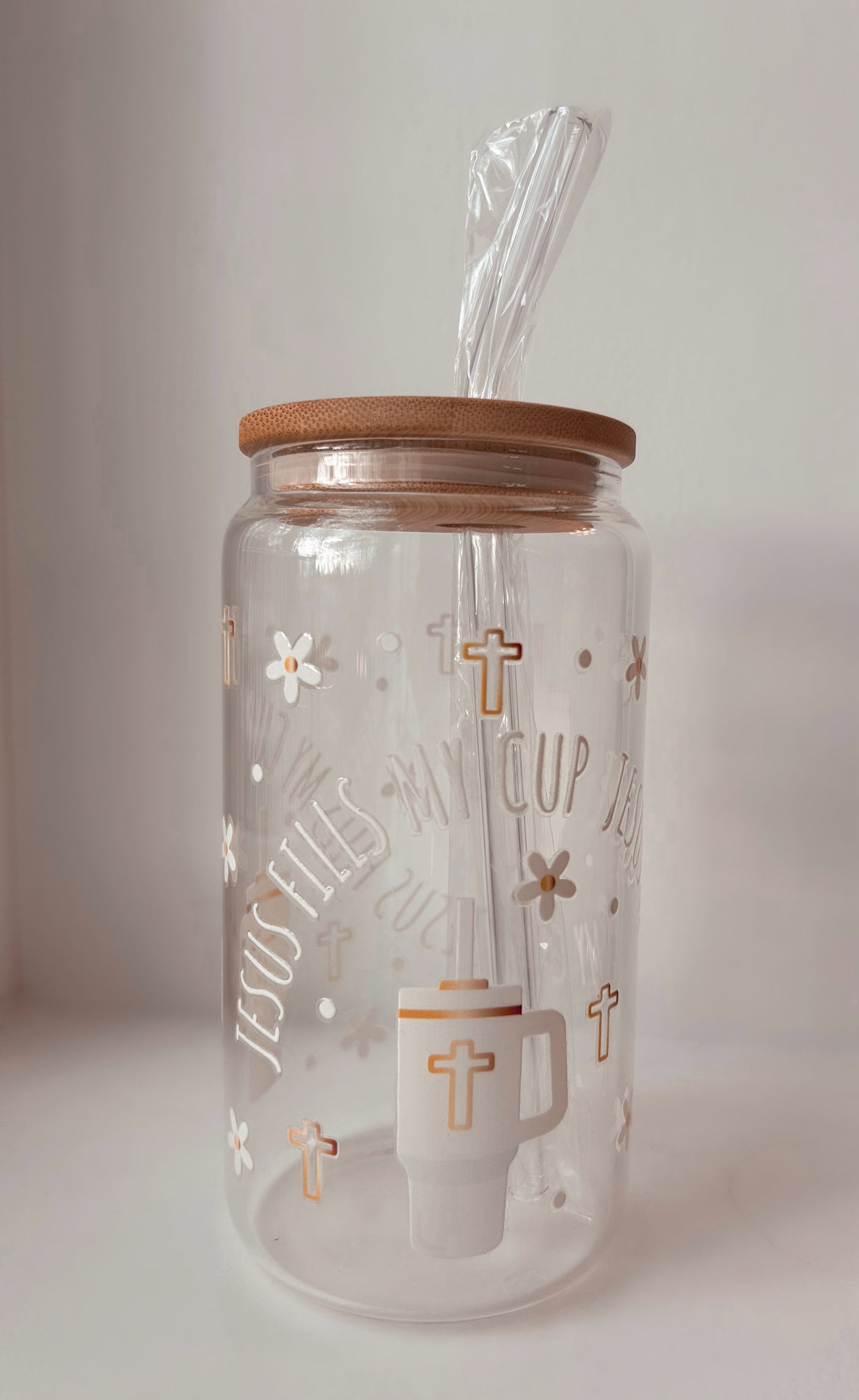 Jesus Fills My Cup White Tumbler 16oz