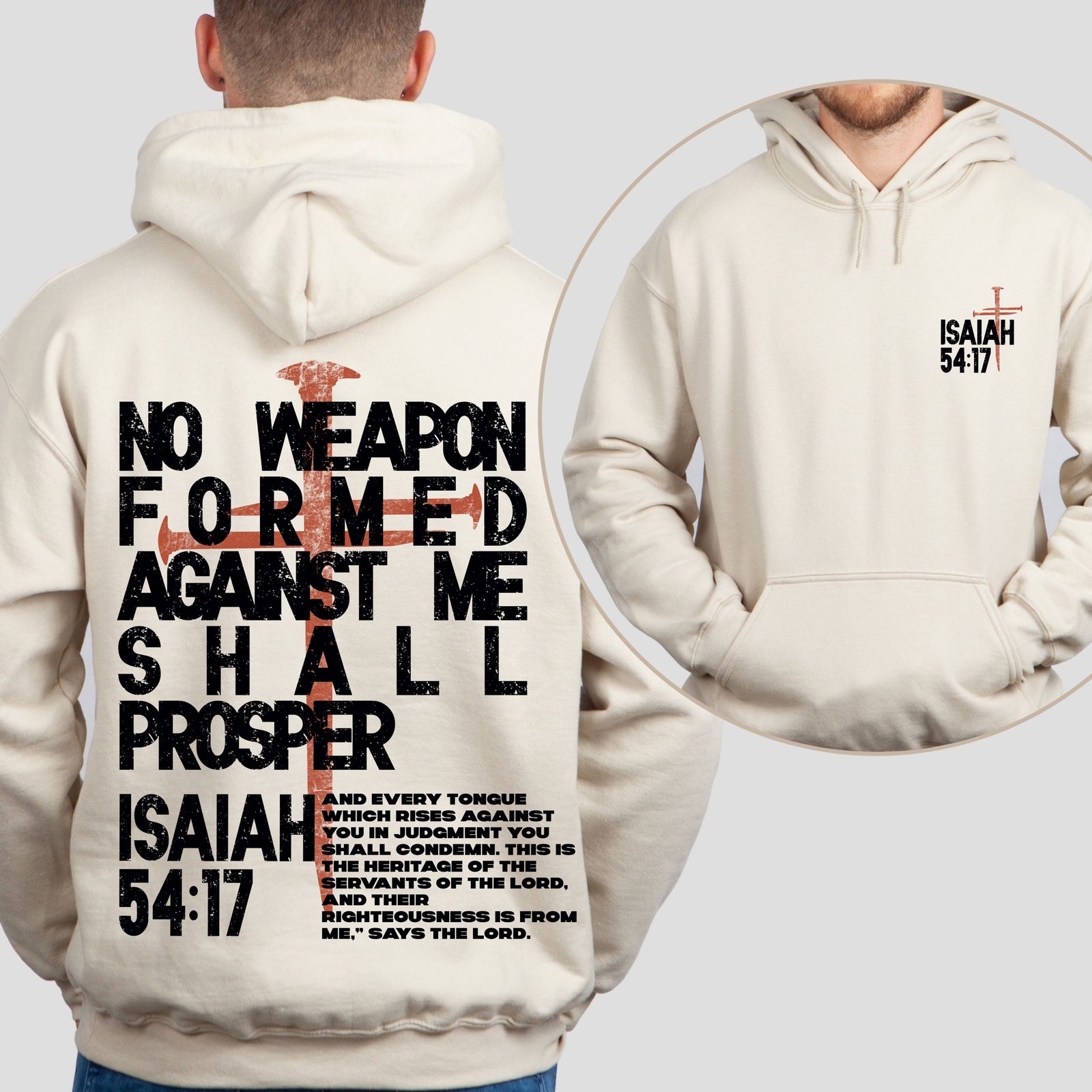 No Weapon Formed Against Me Hoodie  - Sand