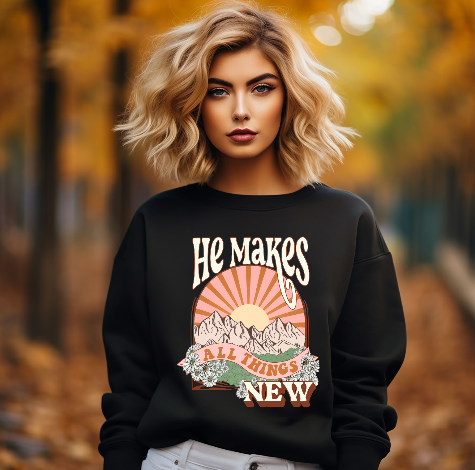 He Makes All Things New Crewneck - Black