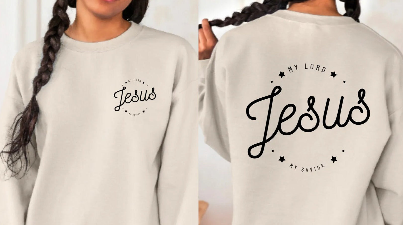 Jesus My Lord My Saviour Crewneck - Sand