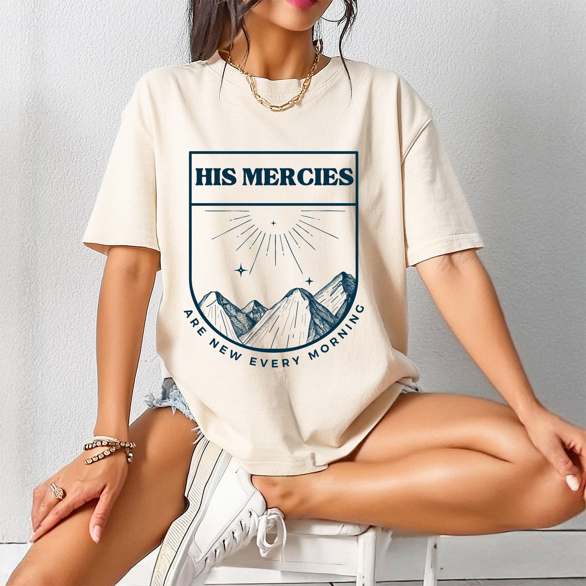 His Mercies T-Shirt in Ivory