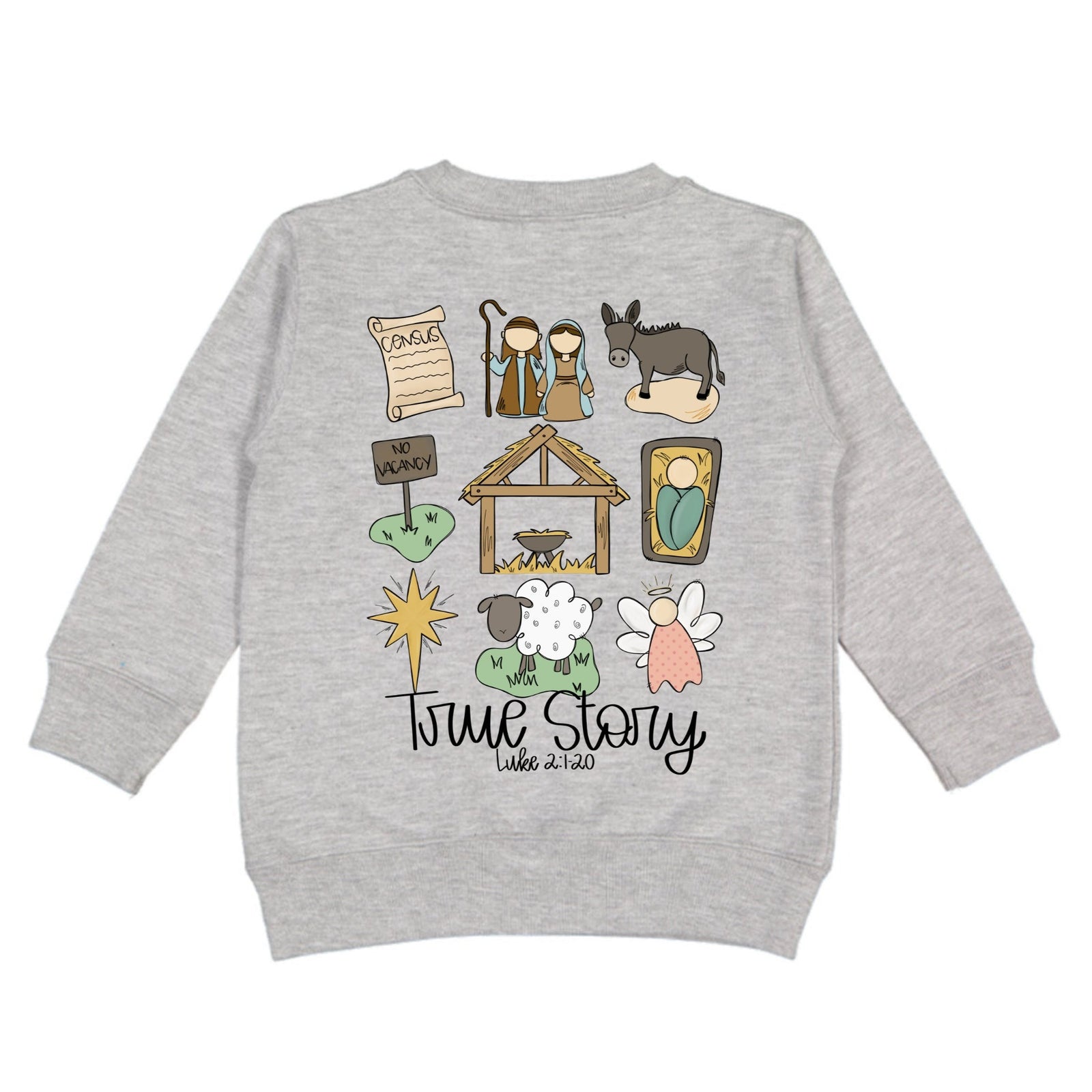 True Story Christmas Kids Crewneck - Grey