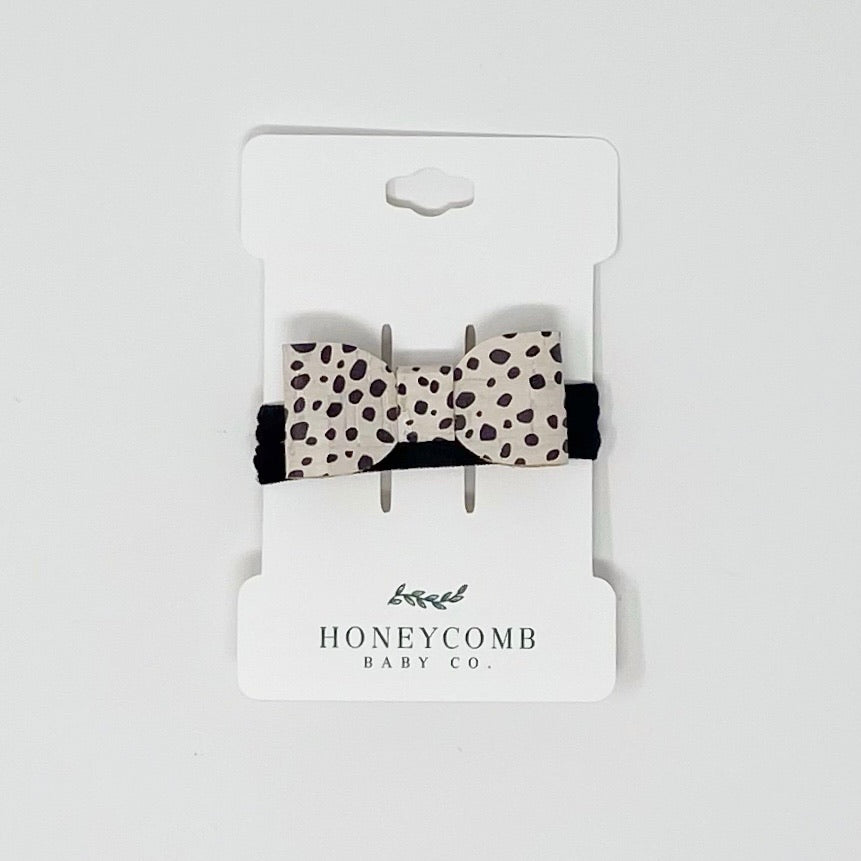 Rylie Bow Headband - Dalmatian