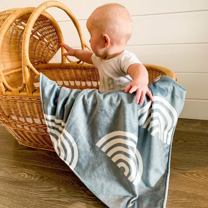 Sage Rainbow Baby Blanket