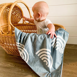 Sage Rainbow Baby Blanket