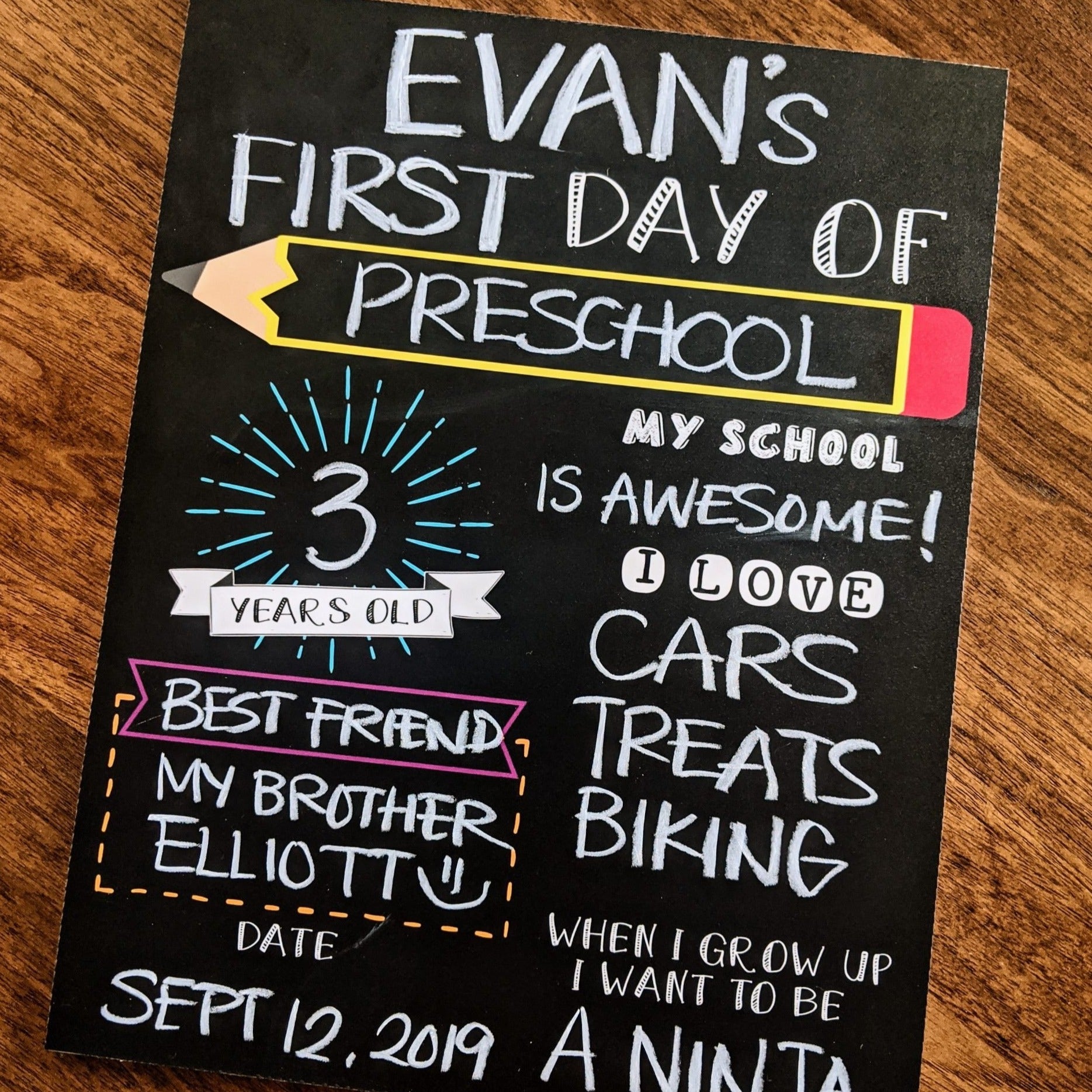 First & Last Day of School Reusable Sign