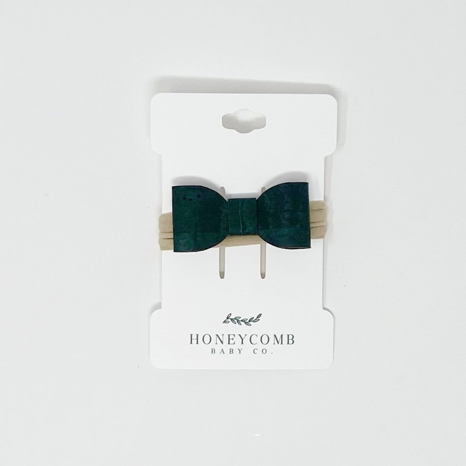 Rylie Bow Headband - Hunter Green