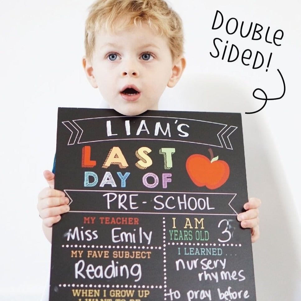 Double Sided First & Last Day of School Reusable Sign