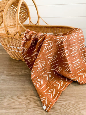 Copper Mudcloth Organic Swaddle