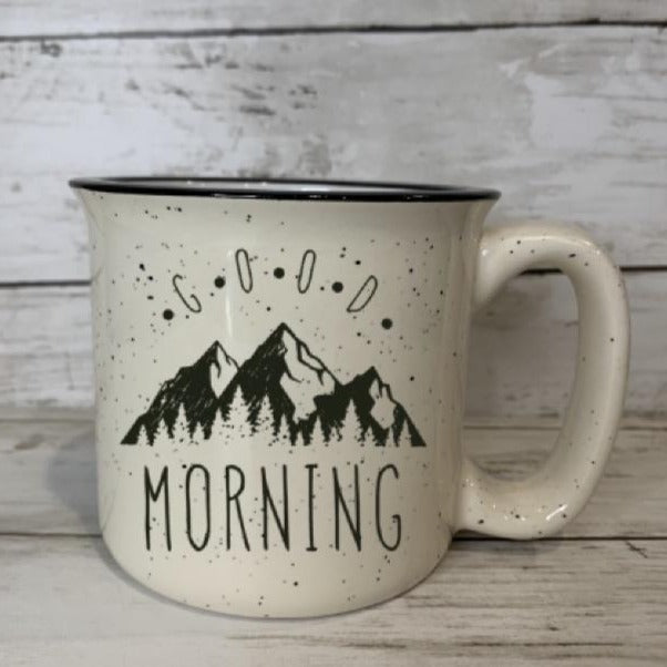 Good Morning Speckled Ceramic Mug