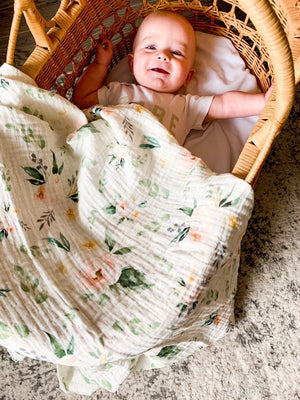 Blush Floral Organic Swaddle