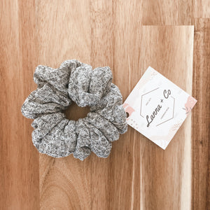Ribbed Heather Grey Scrunchie