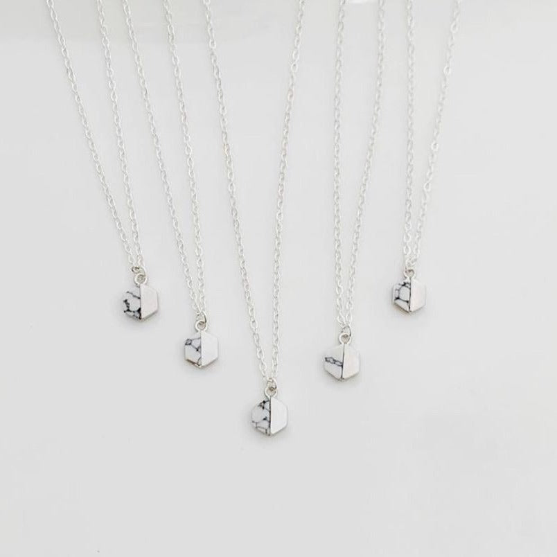Mini Howlite Hex Necklace