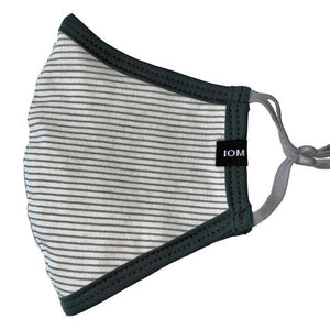 Green & Grey Stripes Luxe Face Mask
